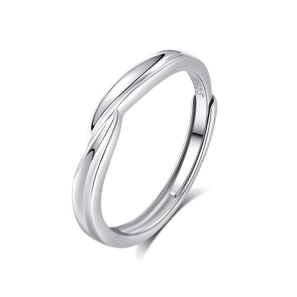 S925 Sterling Silver Ring For Men And Women Simple Bracelet Adjustable - Image 8