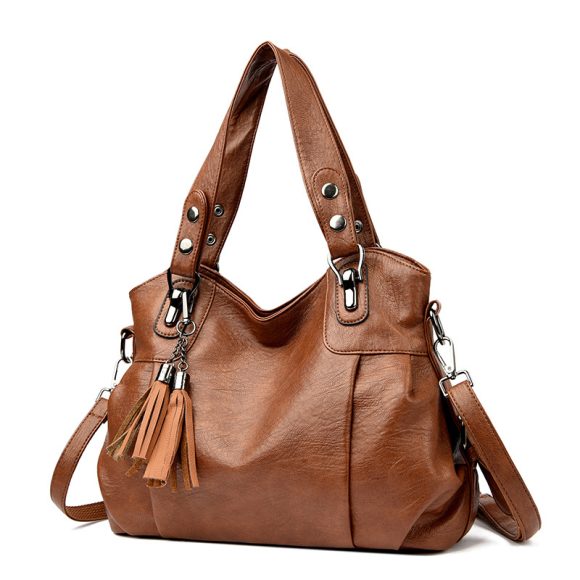 Classic Washed Sheepskin Tassel Bag Texture - Image 8