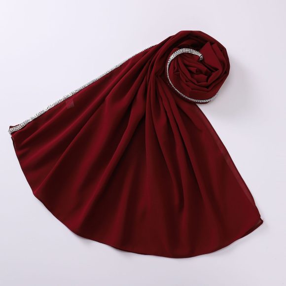 Bright Diamond Long-edged Malaysian Scarf Chiffon Scarf - Image 8