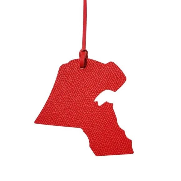 Map-shaped Leather Handbag Pendant - Image 5