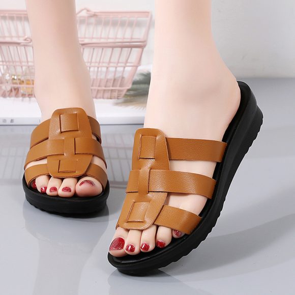 Large Size Flat Bottom Women's Slippers Fashionable Soft Bottom - Image 4