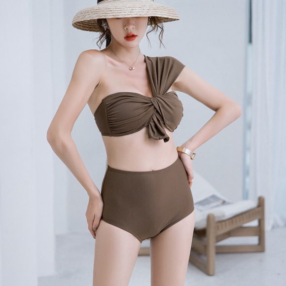 Bikini Women's One Shoulder Split Swim - Image 2