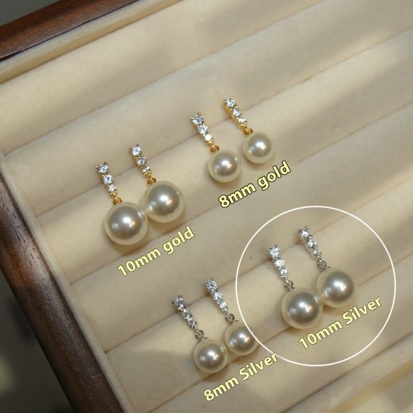 Pearl S925 Silver Stud Earrings For Women - Image 8