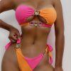 Sexy Crystal Diamond Bikini Detachable Chest Pad Splicing Chest Strap Split Swimsuit - Image 3