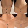 Vintage Grandmother Blue Green Pearl Multilayer Simplicity Necklace