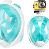 Anti Fog Snorkeling Full Face Mask Silicone Full Dry Diving Goggles With Camera