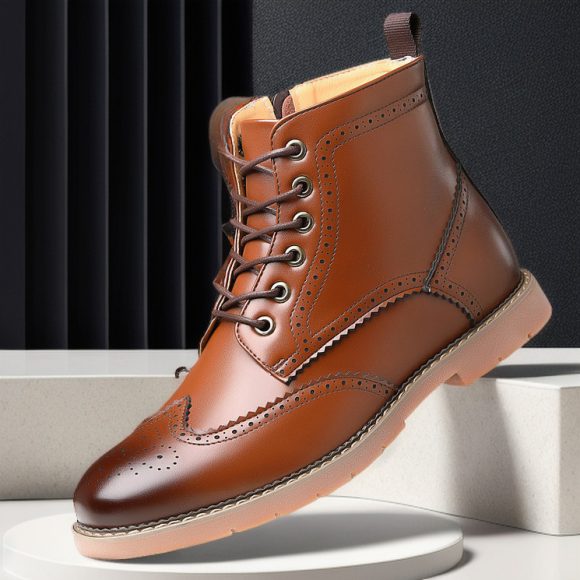 Men's High-top Business Casual Leather Shoes British Martin Boots - Image 2
