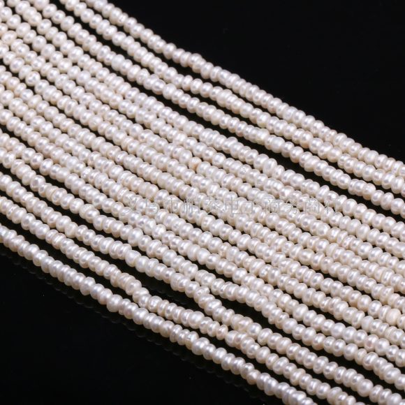 Exquisite Natural Freshwater Flat Round Pearl Beads - Image 2