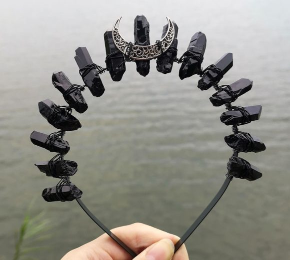 Natural Crystal Electroplating Frosted Crystal Witch Headband - Image 2