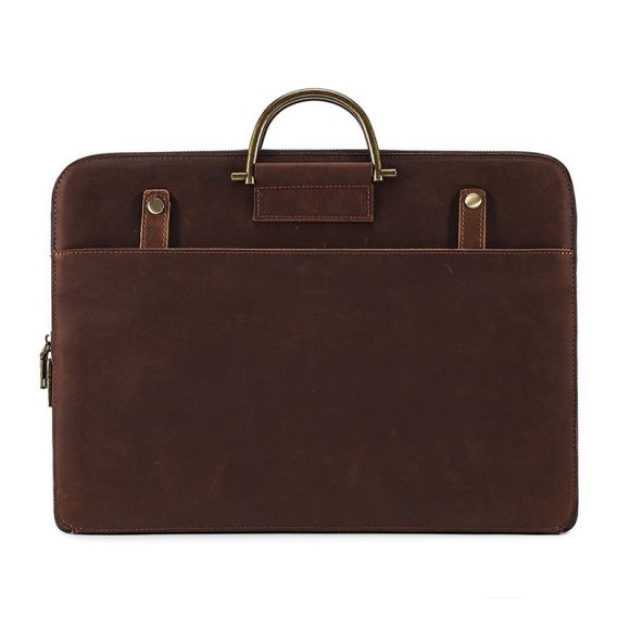 Crazy Horse Leather Men's Business Handbag Genuine Leather Computer Bag - Image 3