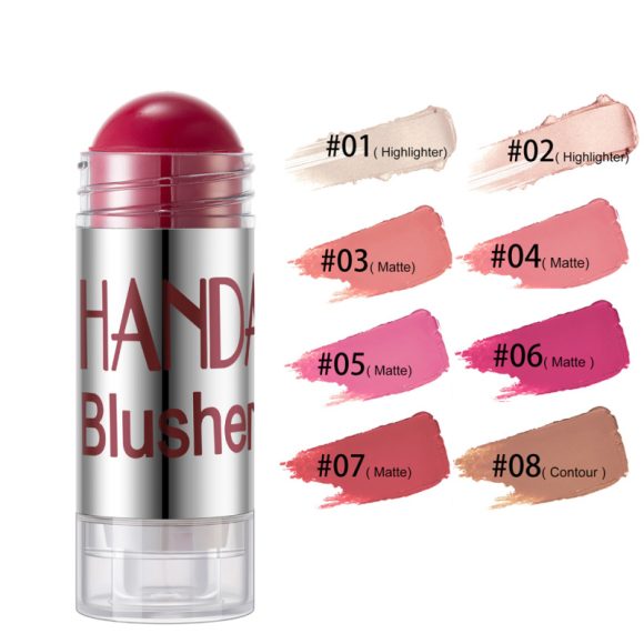 Cheek Blusher Shimmer Blush Stick Face Makeup Highlighter Bronzer Contour Cream Long-lasting Facial Make Up Cosmetics - Image 3