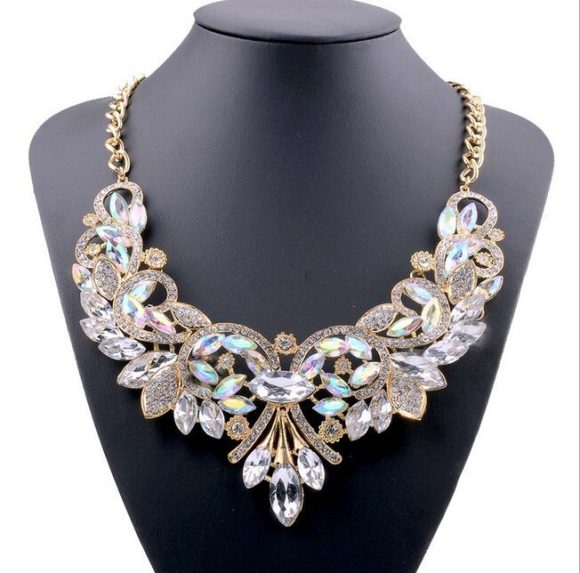 Diamond Alloy Flower Necklace For Women - Image 5