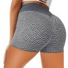Honeycomb Design Yoga Pants Solid Color Hip-lifting Fitness Sports Shorts For Women - Image 4