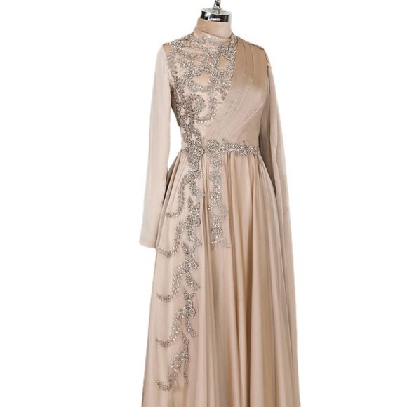 Champagne Muslim Evening Dress Formal Party - Image 9