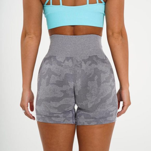 Women's Camo Jacquard Seamless Gym Shorts - Image 7