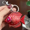 First Layer Cowhide Small Goldfish Handbag Pendant Keychain - Image 9