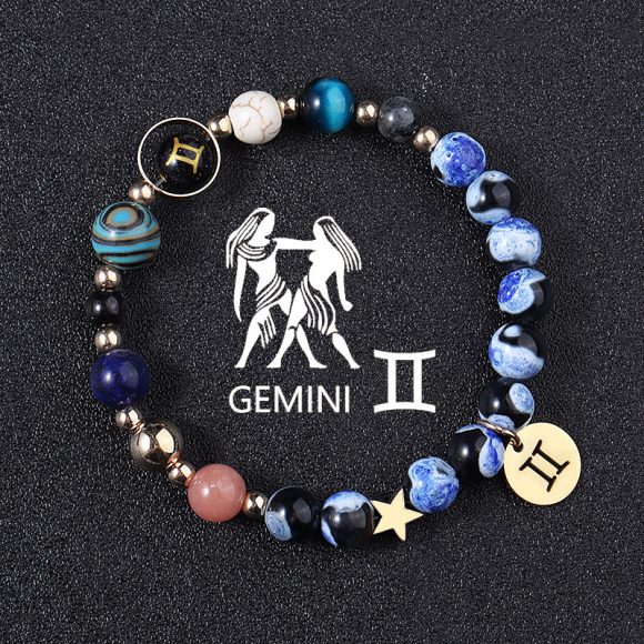 European And American Twelve Constellations Bracelets Blue Flame Agate Eight Planets Bracelet - Image 10