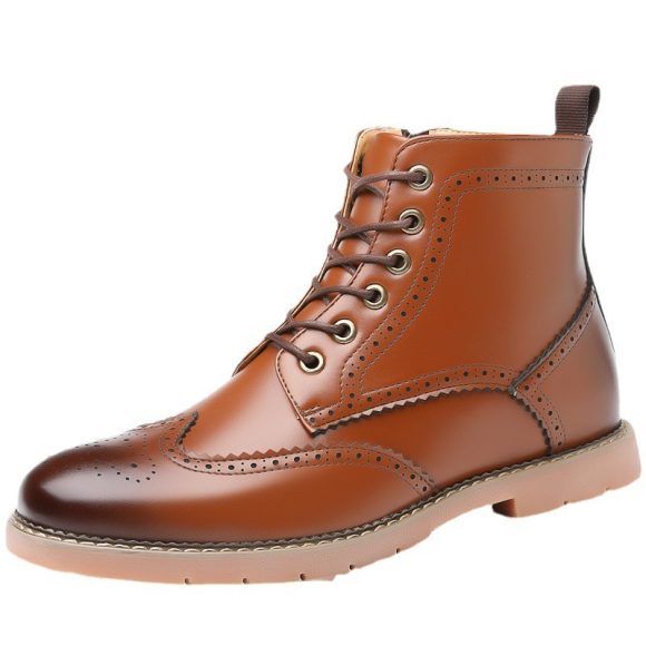Men's High-top Business Casual Leather Shoes British Martin Boots - Image 6