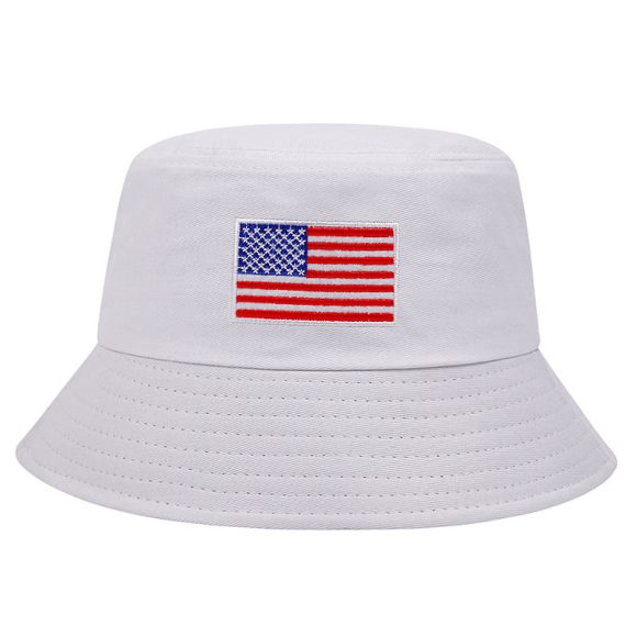 Stars And Stripes Embroidered Fisherman Sun-proof Bucket Hat - Image 4