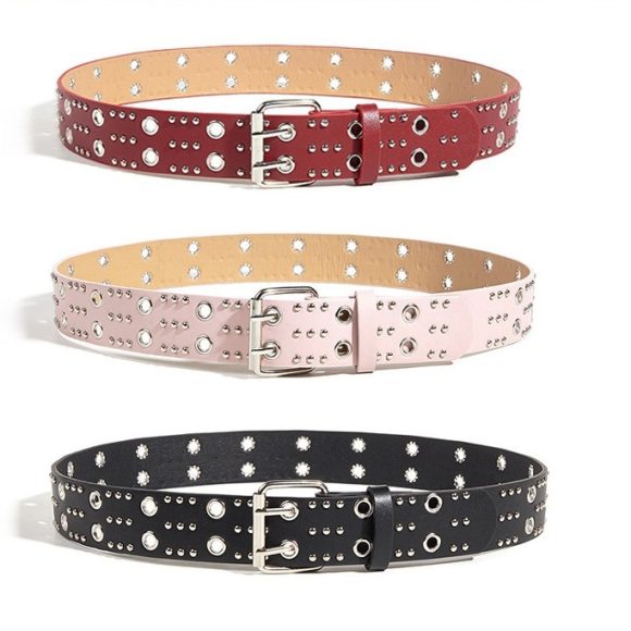 Punk Trendy Personalized Women's Double Row Casual Belt - Image 2