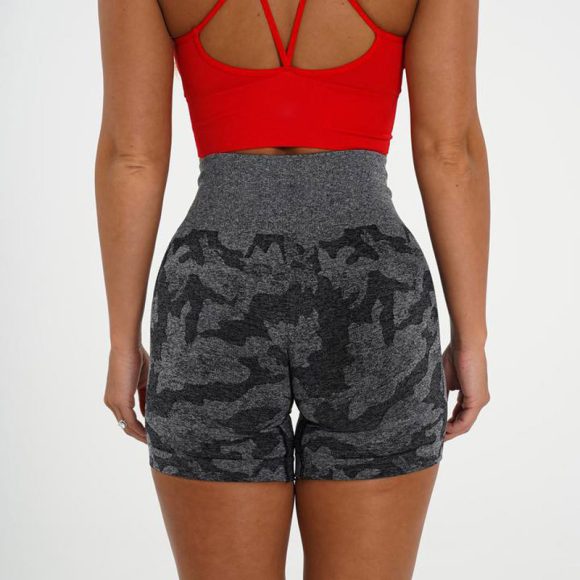 Women's Camo Jacquard Seamless Gym Shorts - Image 8