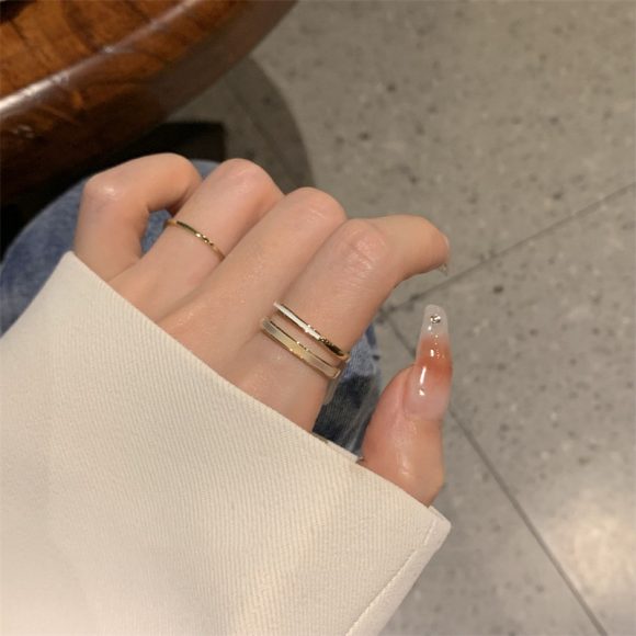 Women's Fritillaria Double Plain Ring - Image 4