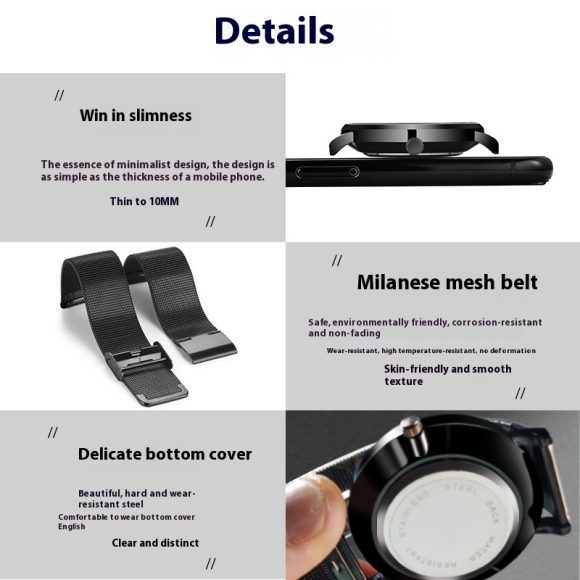 Trade Watch Stylish Black Technology Belt Refined Steel Korean Casual Calendar - Image 3