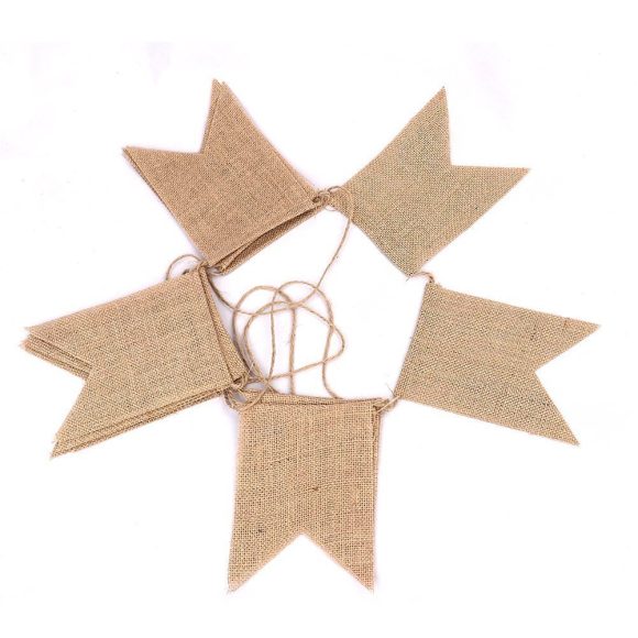 15 PCs Linen For Wedding Decoration Pennant Party Wedding Dovetail Pennant Linen Hanging Flag - Image 3