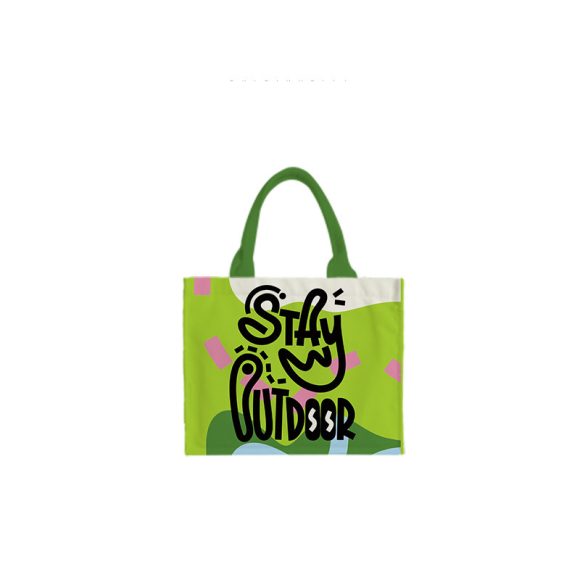 Sweet Cool Color Contrasting Letter Handheld Small Square Bag - Image 5