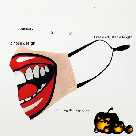 Halloween Double-layer Ear Washing Creative Digital Printing Mask - Image 2