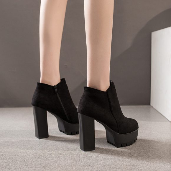 Thick Heel Fleece-lined Warm Short Boots - Image 7