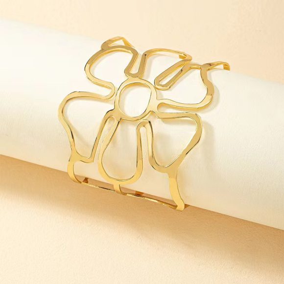 Hollow-out Petals Open-ended Bracelet - Image 3