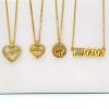 MOm Heart-shaped Letter Pendant Necklace All-match Clavicle Chain