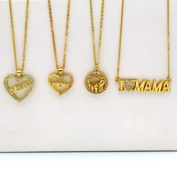 MOm Heart-shaped Letter Pendant Necklace All-match Clavicle Chain