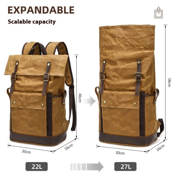 Horse Leather Backpack Multifunctional Outdoor Waterproof - Image 6