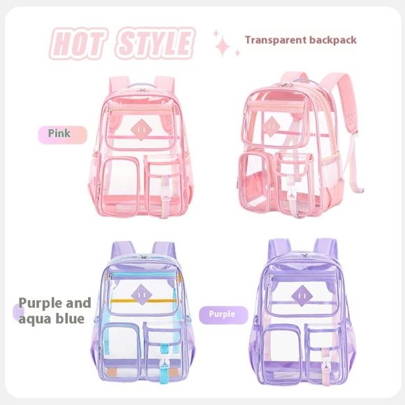 Transparent Bag Waterproof Primary School Student Schoolbag For Junior High School Grade - Image 6
