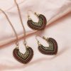 Colored Rope Winding Earrings Necklace Two-piece Set - Image 4