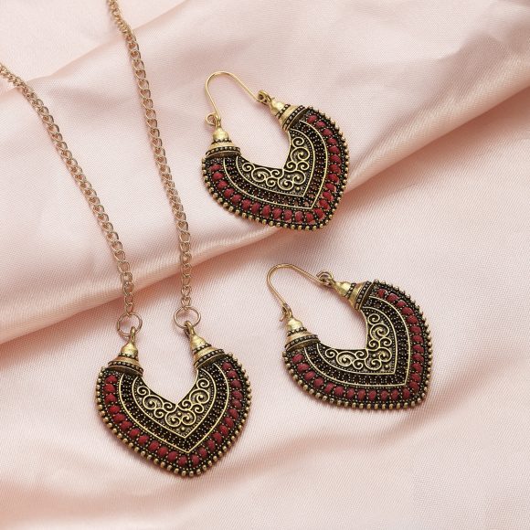 Colored Rope Winding Earrings Necklace Two-piece Set - Image 4