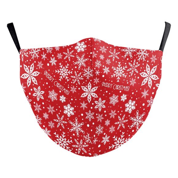 Snowflake Christmas Red Digital Printing Double-layer Dust Mask - Image 3