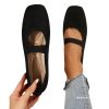 Plus Size Hollow-out Fly Knit Flat Bottom Pumps Women - Image 5