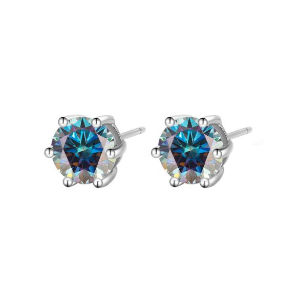 Moissanite Six-claw Ear Studs 1 Karat Simple Graceful - Image 8