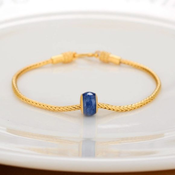 Alluvial Gold Ancient Gold Color Pure Copper Blessing Card Lucky Beads Bracelet - Image 5