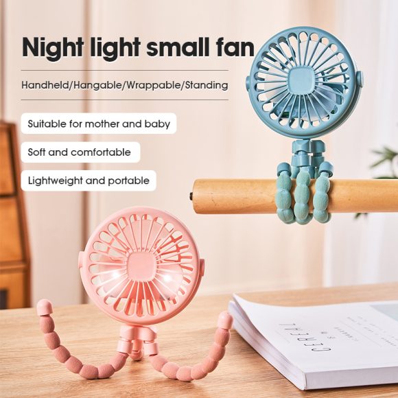 Multi Functional Children's Stroller Mini Fan Portable USB Charging Small Fan Octopus - Image 5