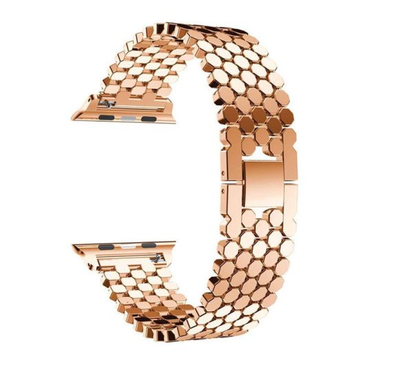 Scale Grain Zinc Alloy Five-bead Honeycomb Strap - Image 3