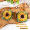 Wool Hand-woven Sunflower Earphone Bag Finished Pendant