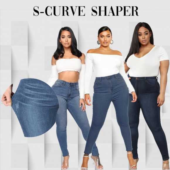 High Rise Waist Skinny Slim Fit Stretch Casual Basic Denim Pants With Faux  Pockets - Image 8