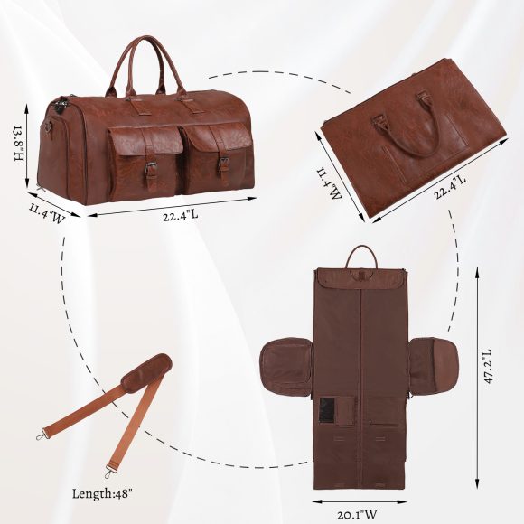 Large Capacity Men's Leather Suit Storage Bag - Image 5