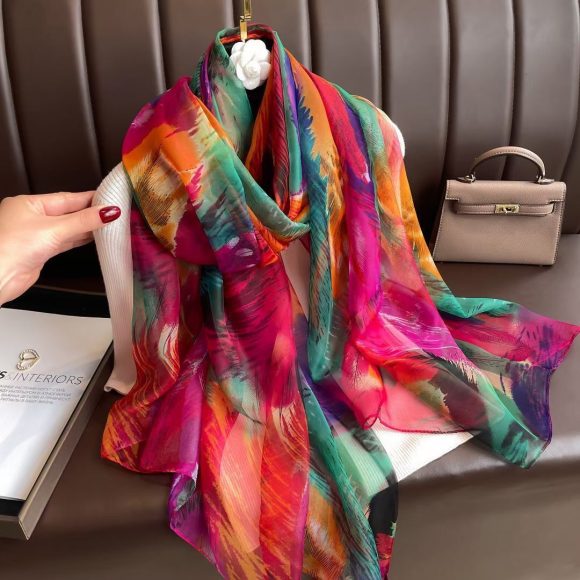 Silk All-matching Yousoft Scarf Long Elegant Scarf - Image 2