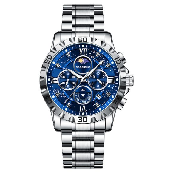 Automatic Non-mechanical Watch Steel Belt Waterproof Quartz Watch Men's Watch - Image 6