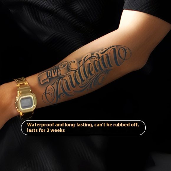 English Letters Tattoo Sticker Male Waterproof And Durable Floral Word Arm Herbal Semi-permanent - Image 4